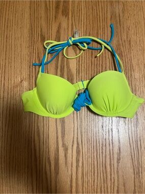 New Aerie Blakey Neon Green Bikini Top Underwire- 34A
